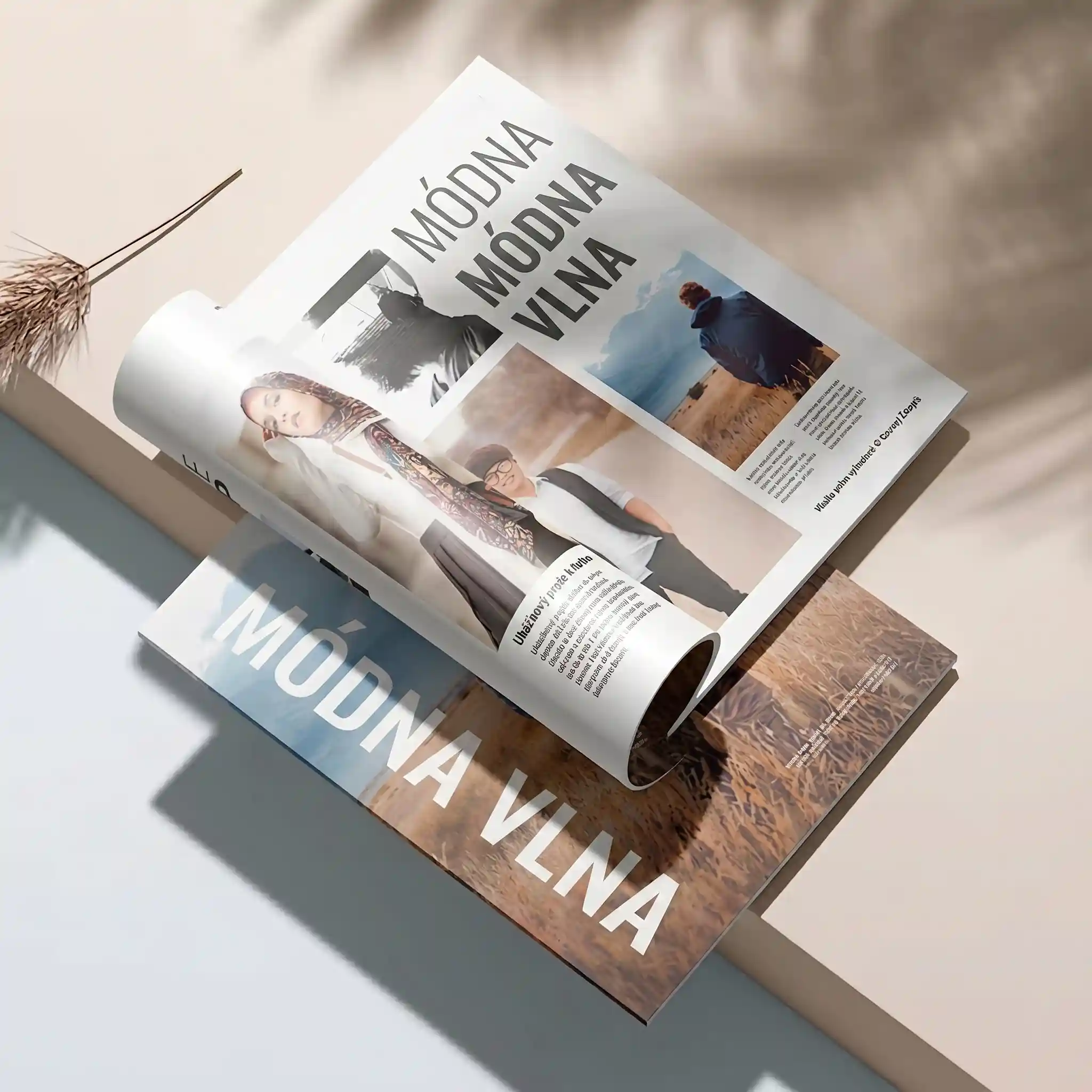 Magazín s lepenou väzbou na stole