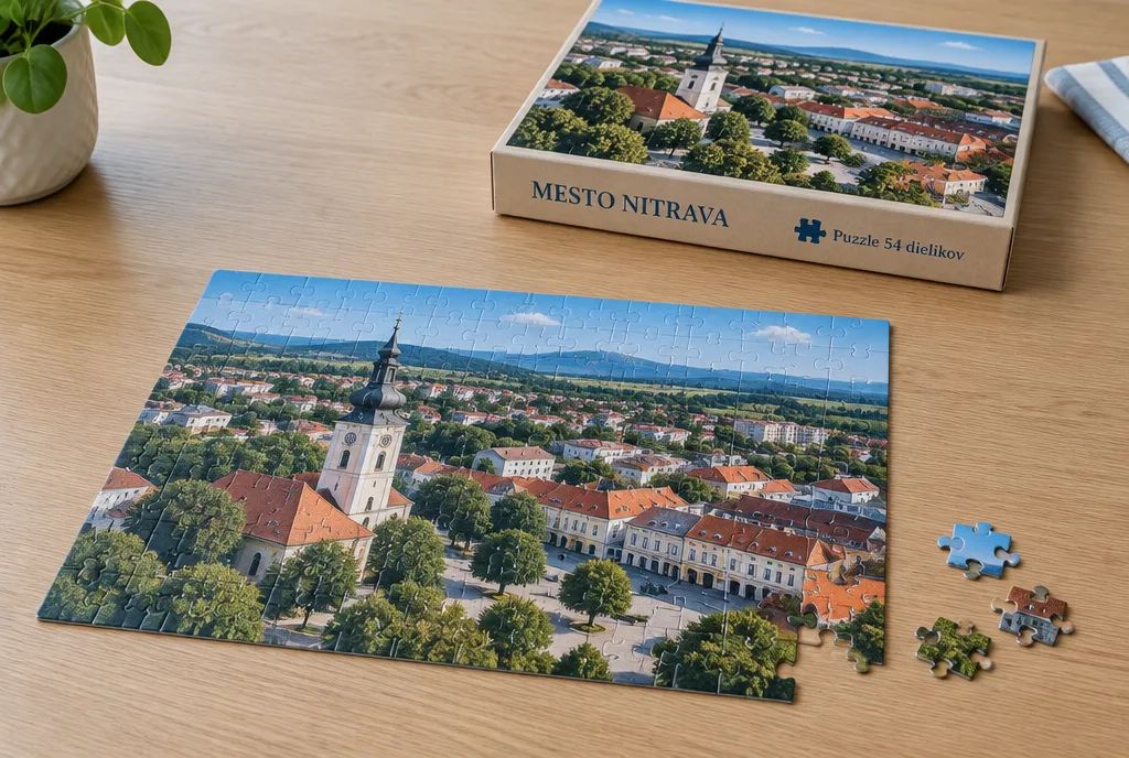 Puzzle s leteckým záberom mesta